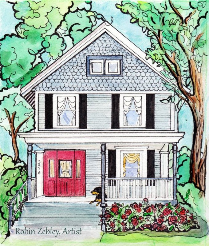 рисунки домов и коттеджей