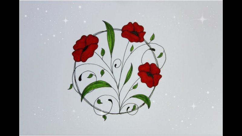 Цветы для срисовки