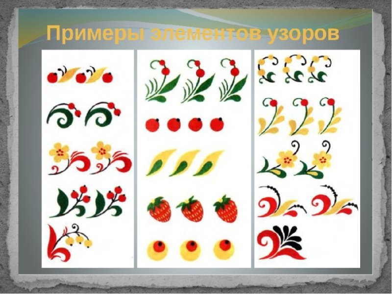 Элементы хохломской росписи для детей дошкольного возраста