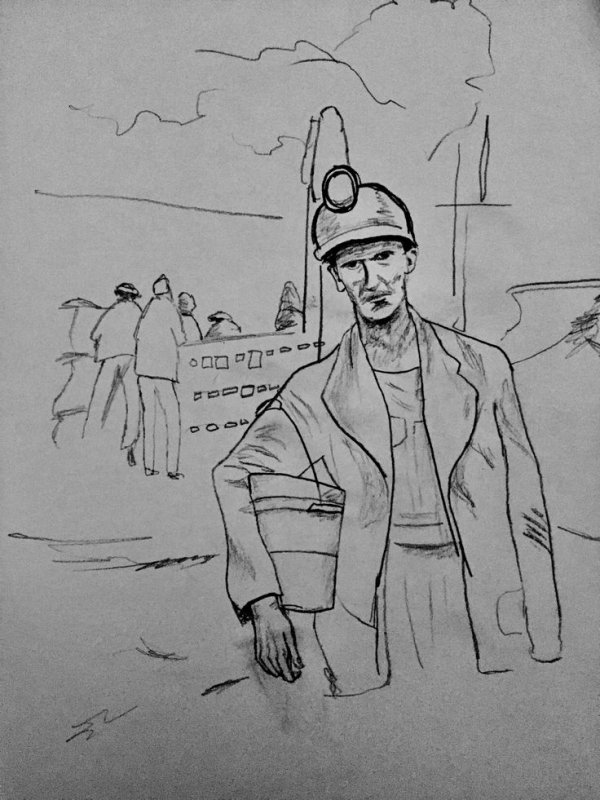 Шахтер рисунок