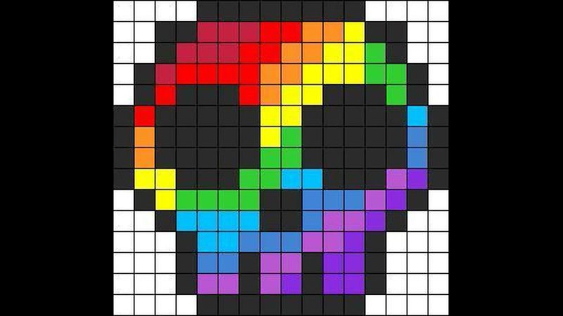 Рисование по клеточкам без черного цвета