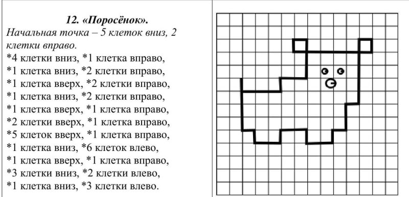 Схемы графического диктанта для дошкольников