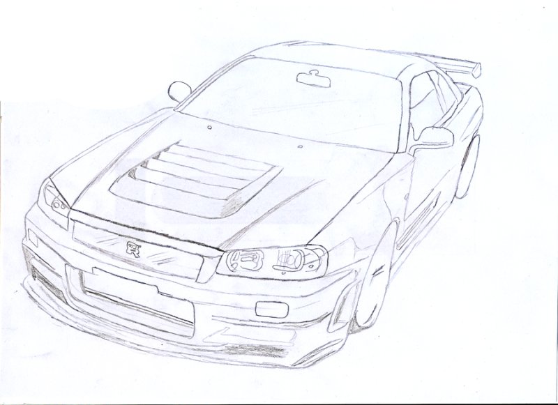 Nissan Skyline r32 рисунок
