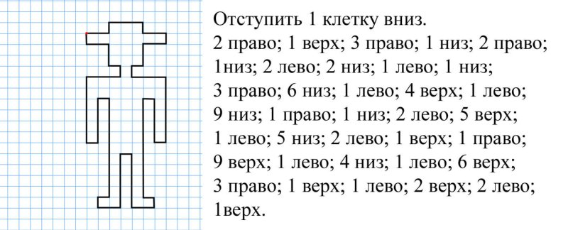 Графический диктант для дошкольников человек