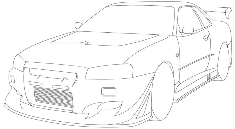 Раскраска Ниссан Скайлайн GTR r34