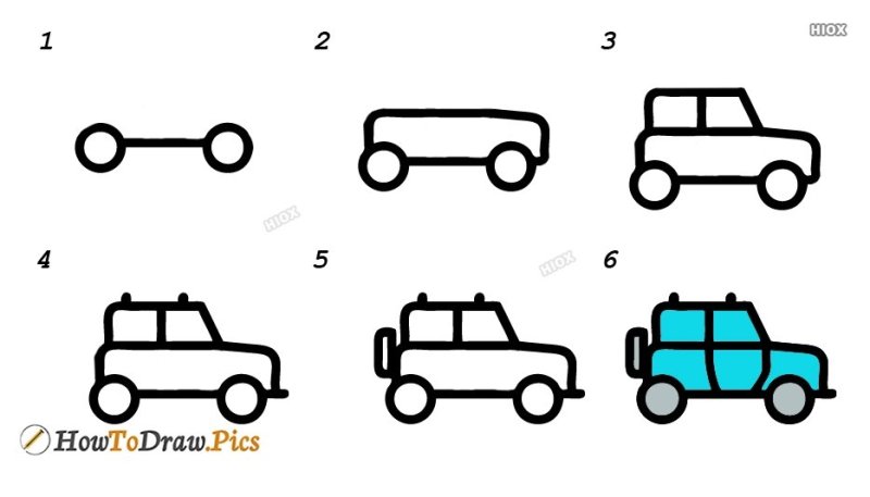 Джип рисовать для детей