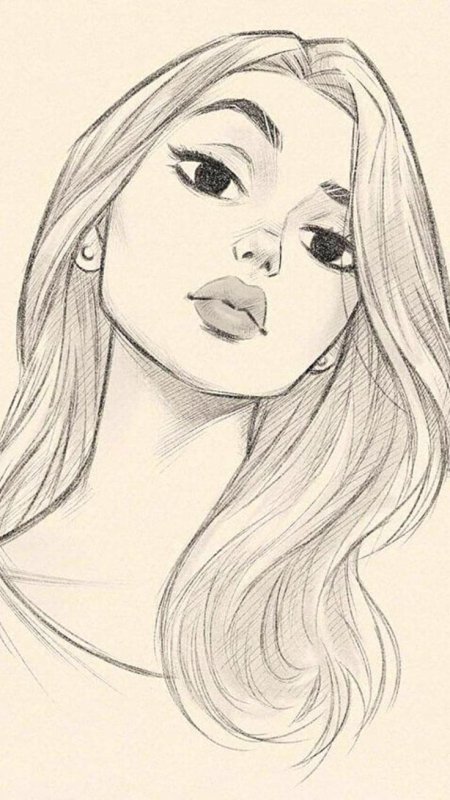 Рисунок девочки карандашом