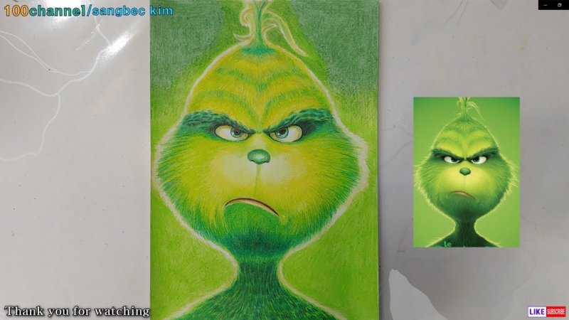 Рисунок Гринча для срисовки