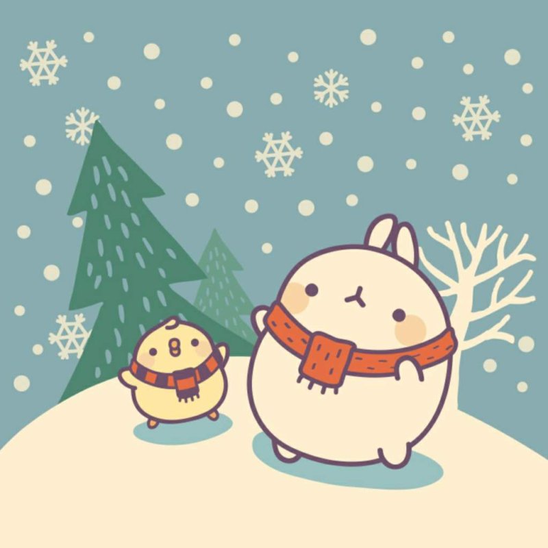 Новогодние обои на телефон мультяшные