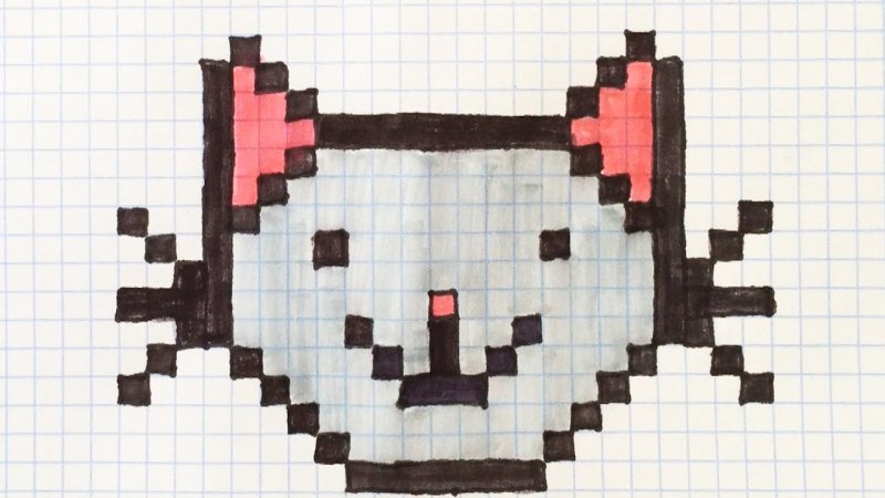 Рисунки котов по клеточкам