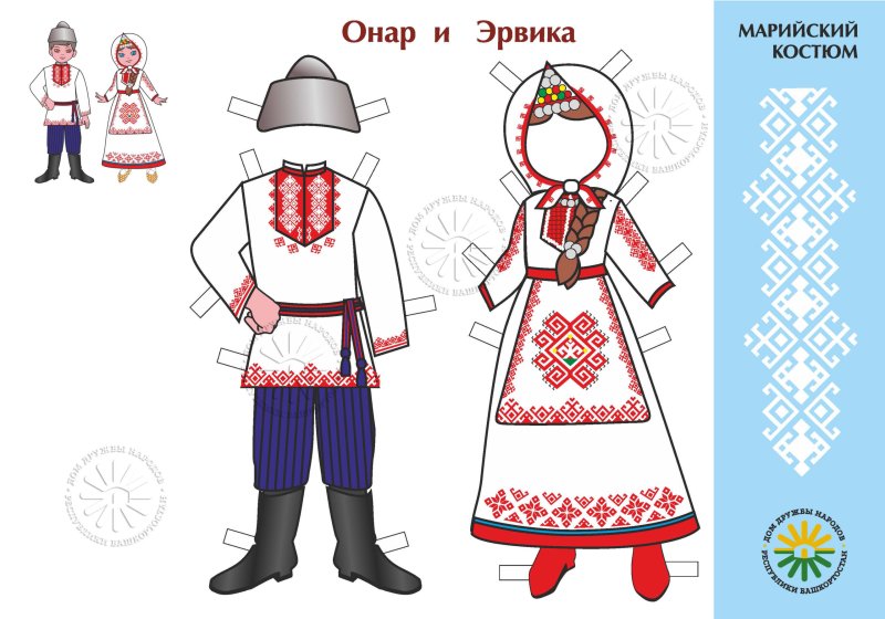 Национальный костюм марийцев рисунок