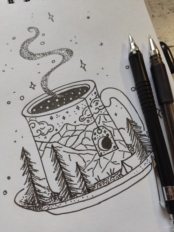 Красивые рисунки гелевой ручкой