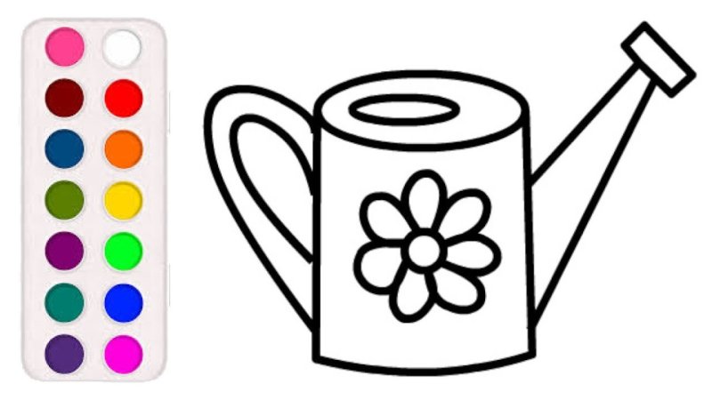 Лейка раскраска для детей