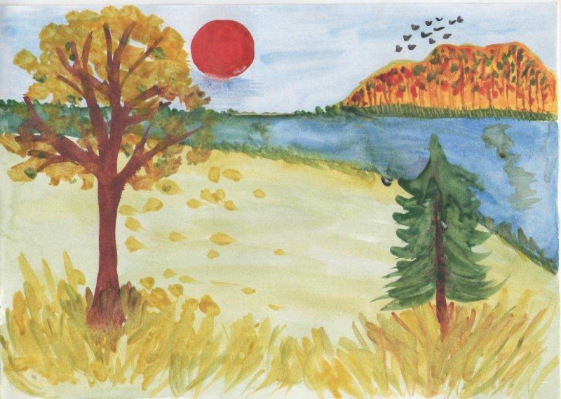 Пейзаж для рисования для детей