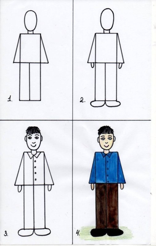 Этапы рисования человека для детей