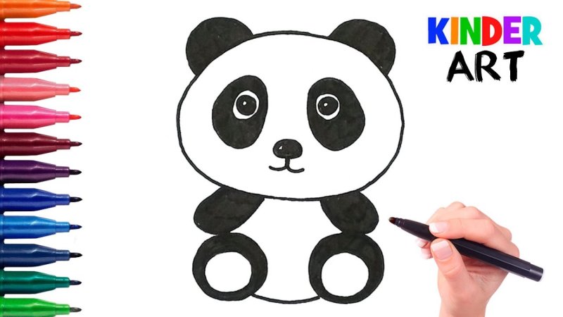 Рисунки панды карандашом для начинающих
