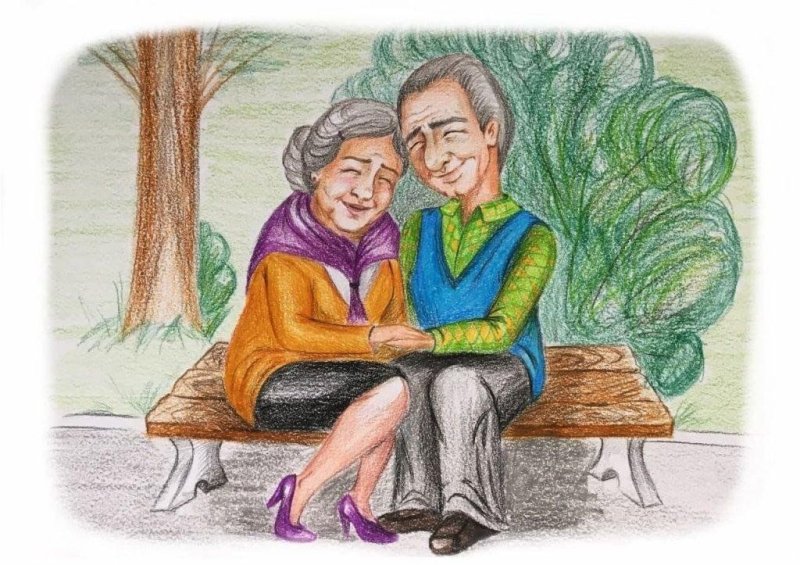 Рисунки бабашки и дедушки