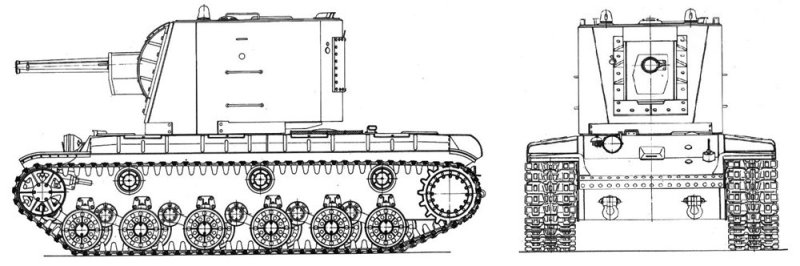 Чертёж танка кв 2