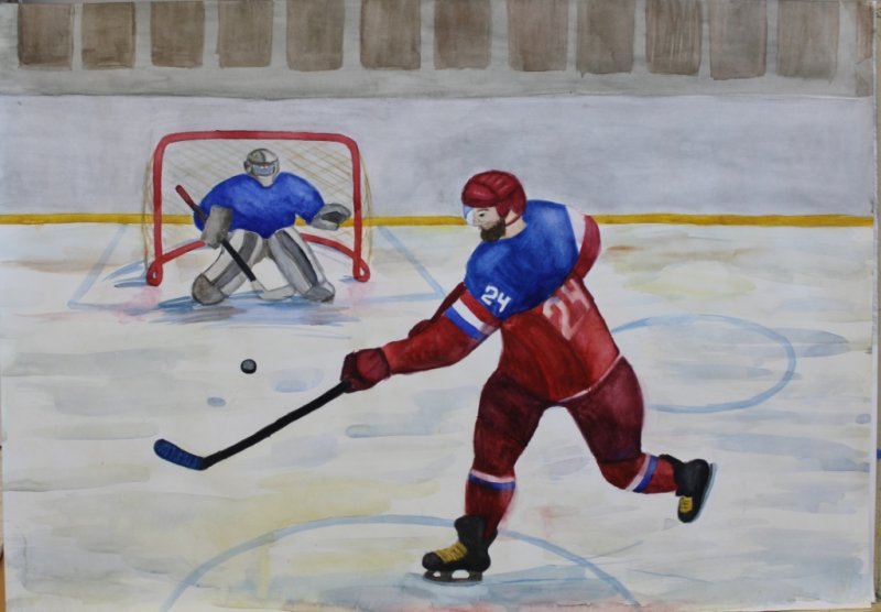 Тема хоккей рисование