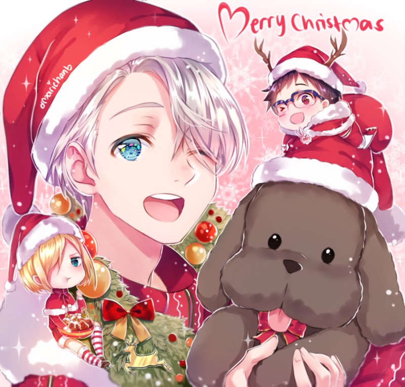 с рождеством аниме юри на льду