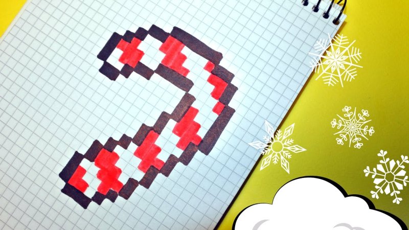 Рисунки по клеточкам новогодние