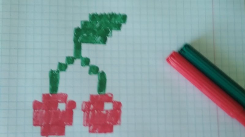 Рисунки по клеточкам Вишенка