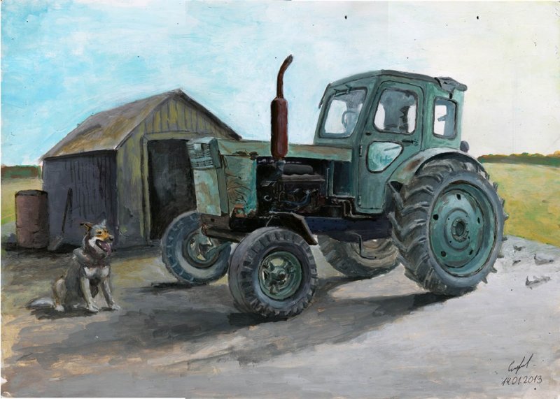 Старый трактор т-40
