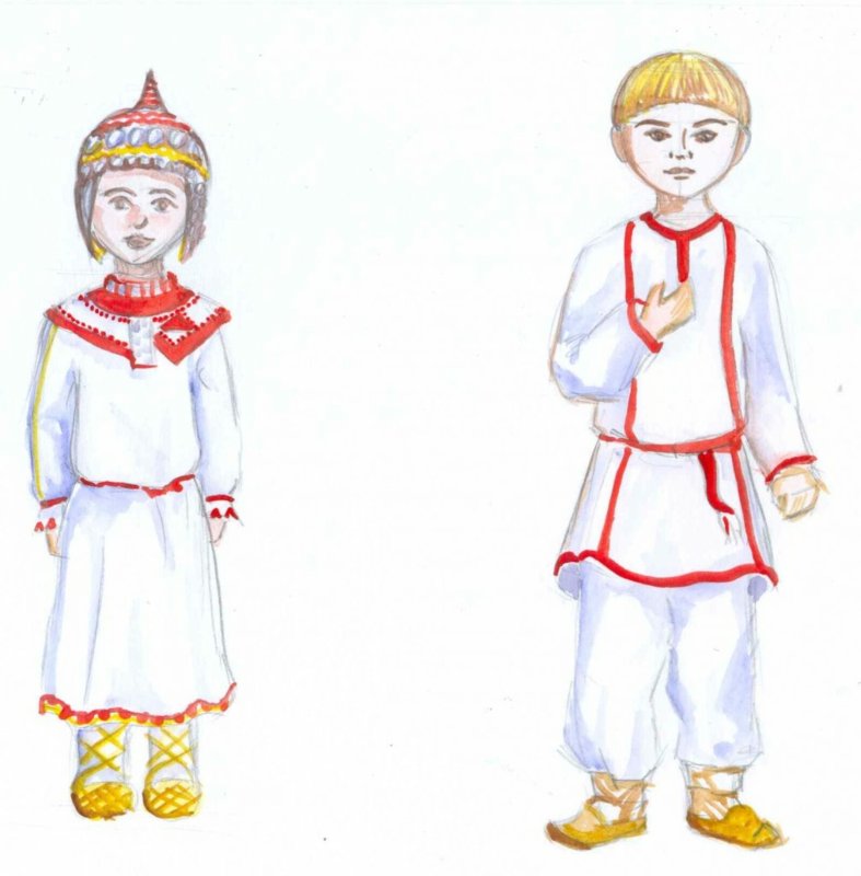 Чуваши национальный костюм раскраска