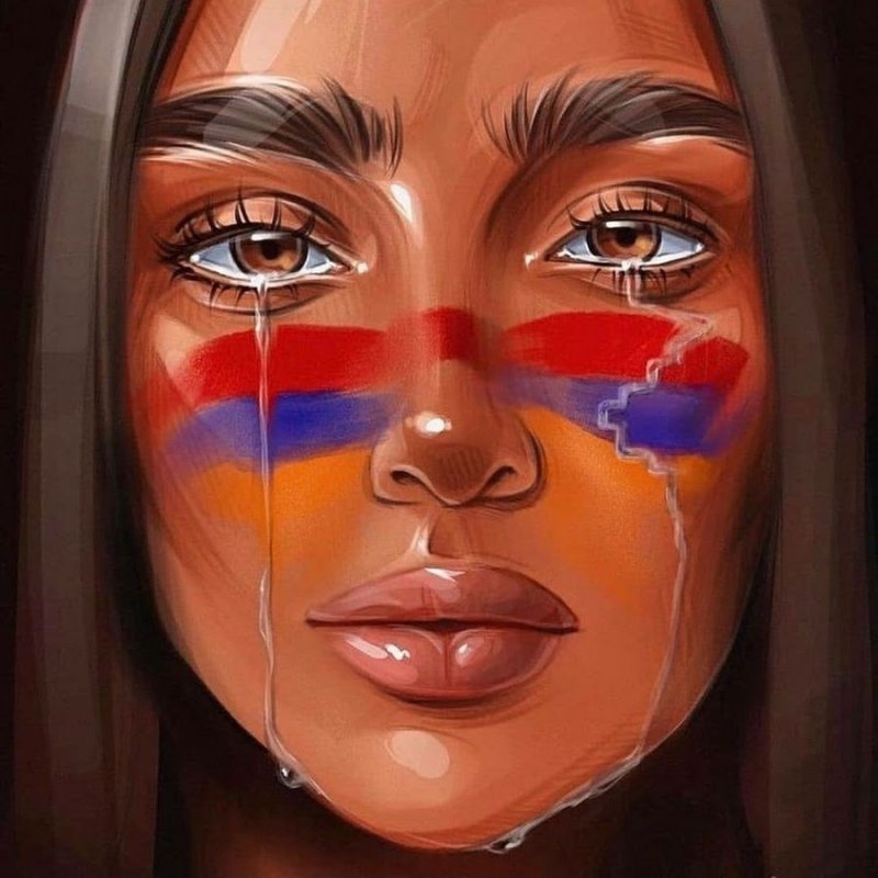 Девочка с армянским флагом