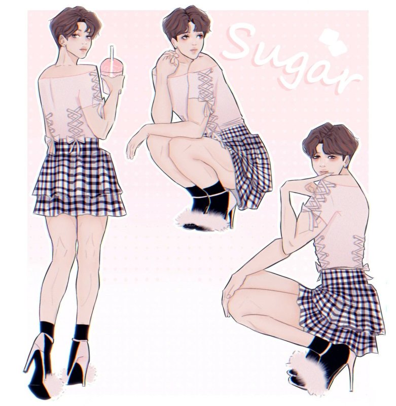 БТС В юбках арт