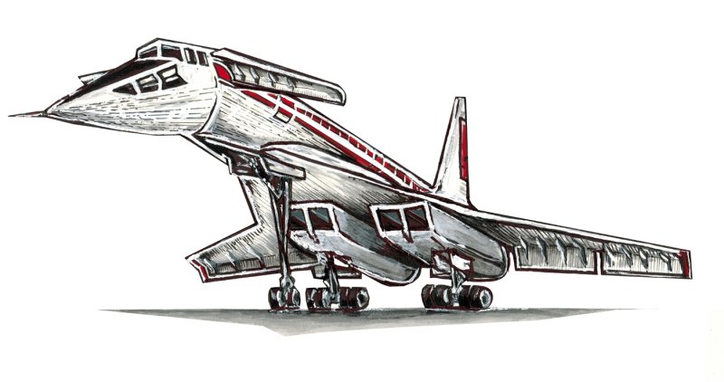 Самолет ту 144 рисунок
