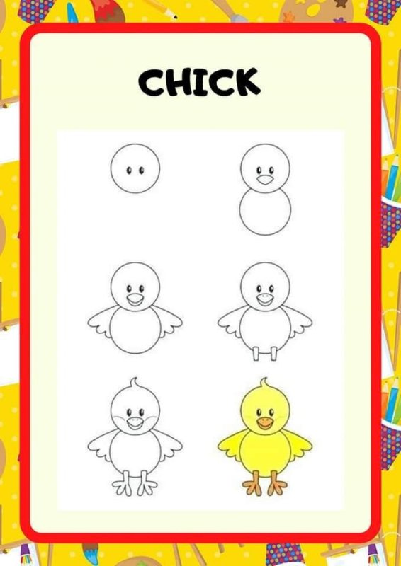 рисование цыпленок