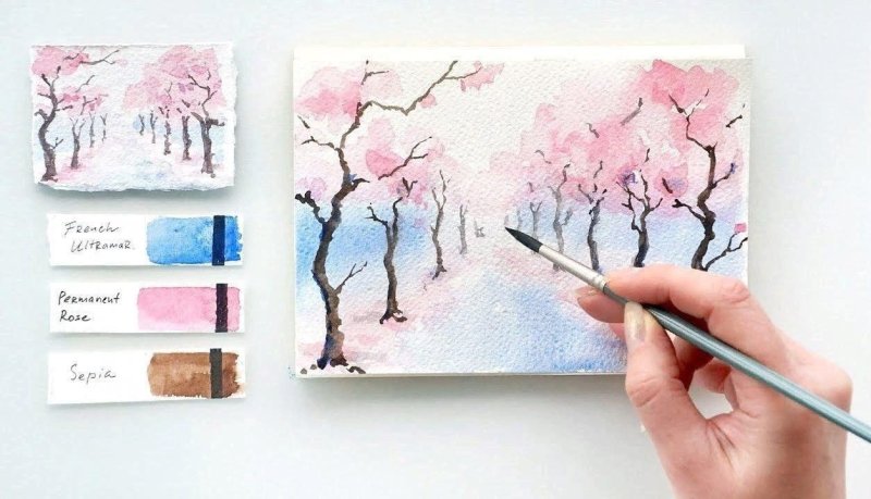 акварельные рисунки для начинающих