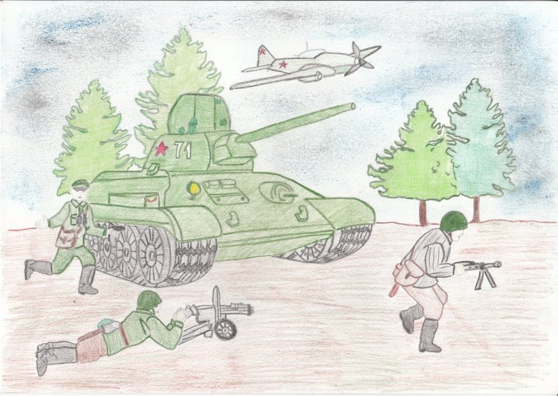 Детские рисунки на тему война