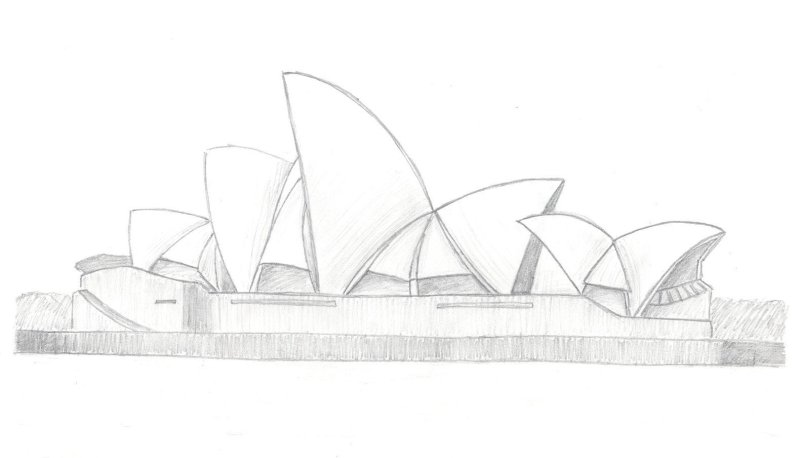 Сиднейский оперный театр Сидней рисунок