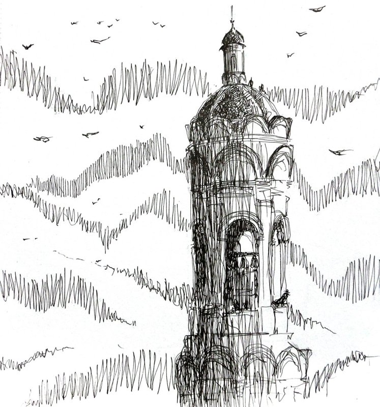 Колокольня рисунок