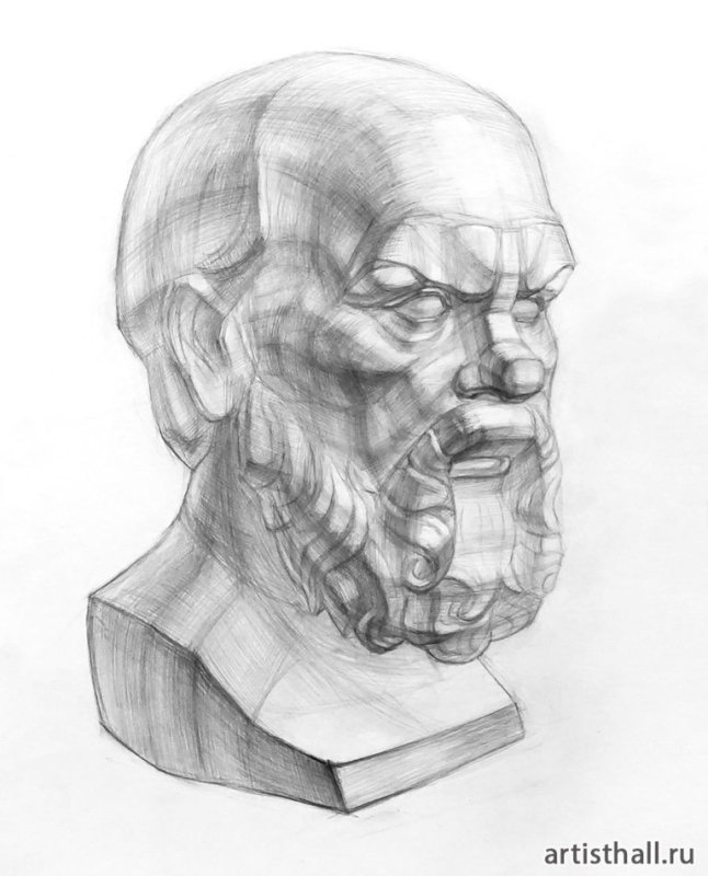 Сократ гипсовая голова Академический рисунок