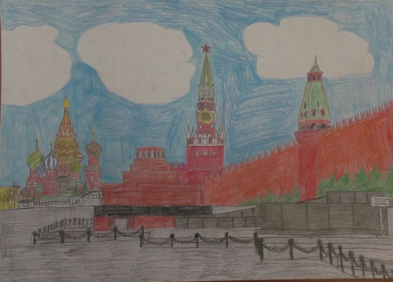 Рисование Спасская башня Кремля подготовительная группа