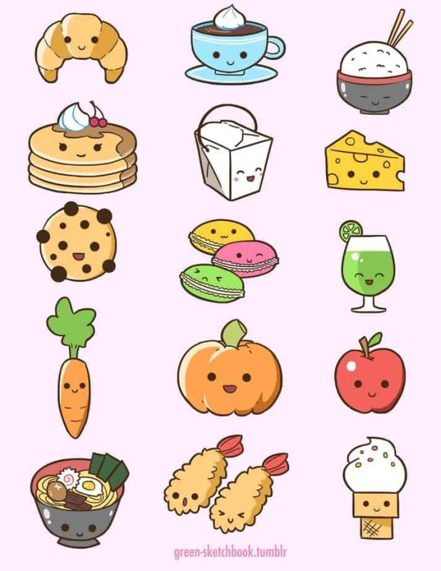 Рисунки для срисовки еда легкие