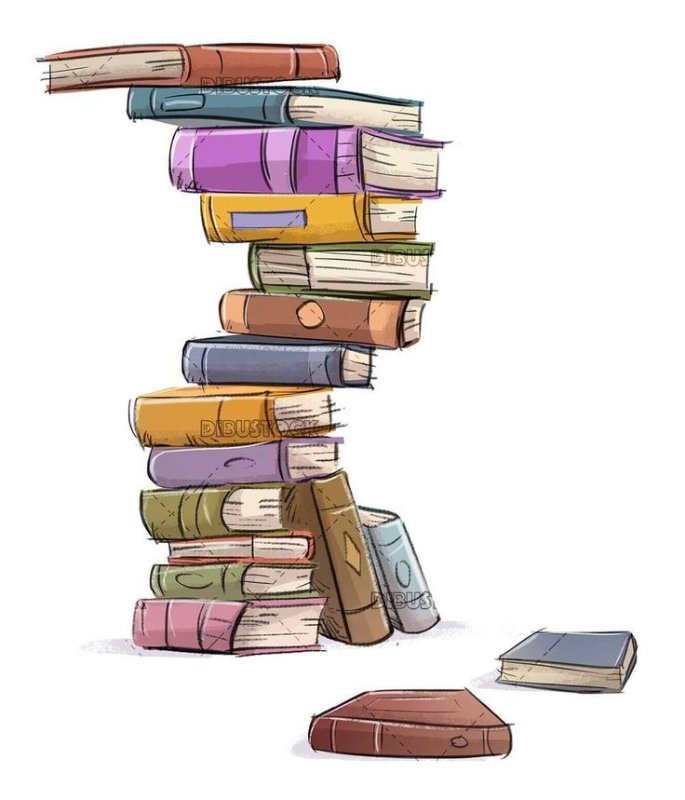 Стопка книг на прозрачном фоне
