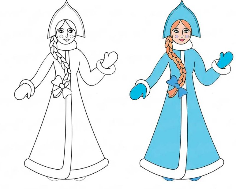 Рисунок Снегурочки для срисовки