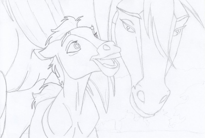 Спирит душа прерий рисунок карандашом