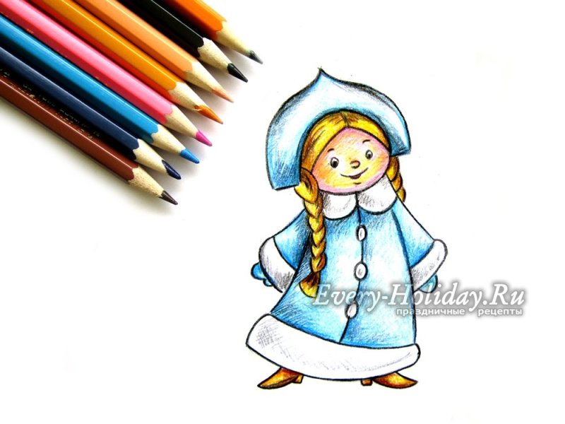 Рисунок Снегурочки карандашом
