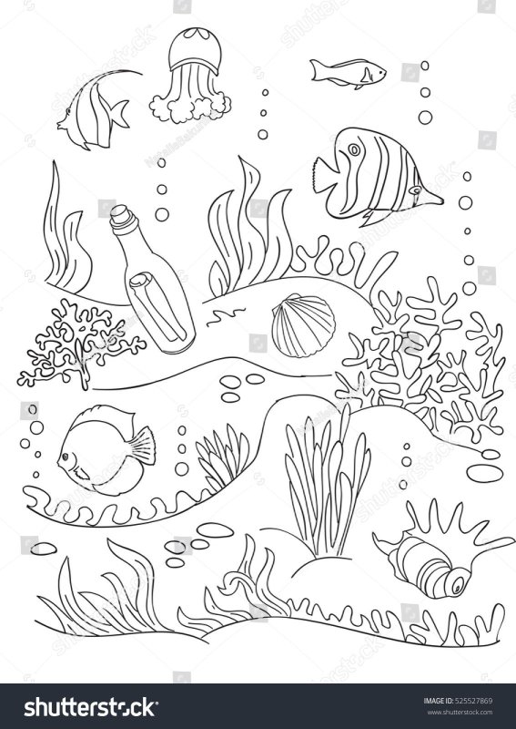 Морское дно рисунок