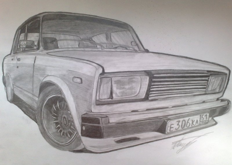 Нарисовать ВАЗ 2107