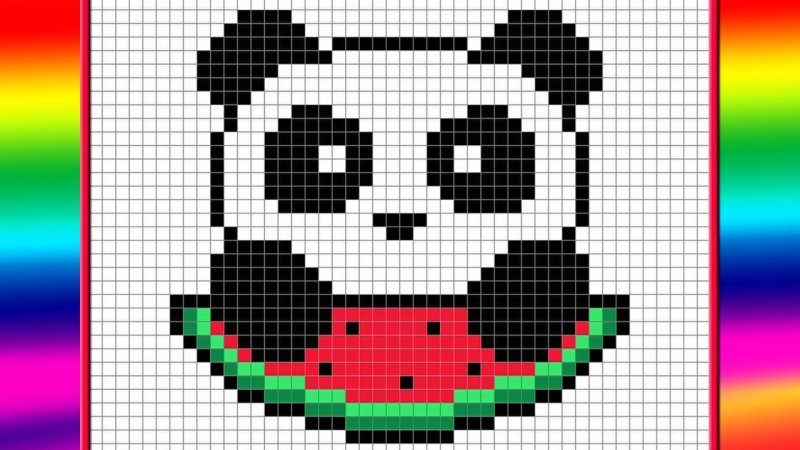 Рисунки по клеточкам пандочки