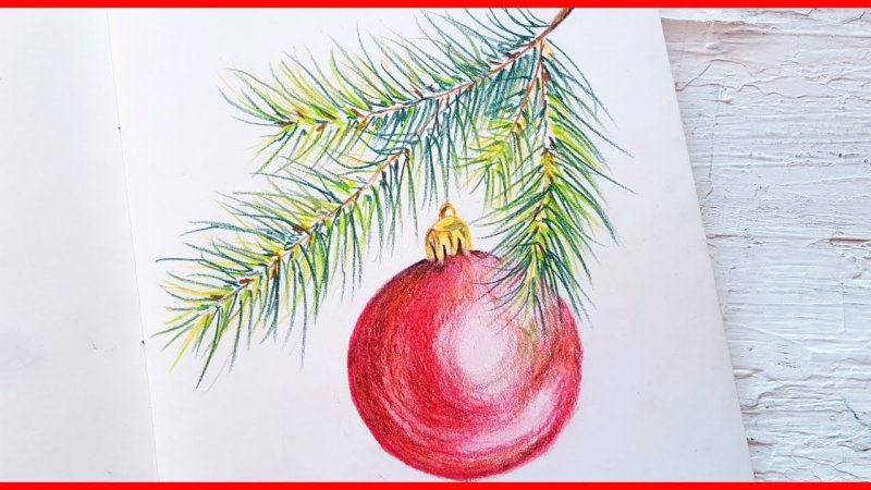 Зимние рисунки цветными карандашами