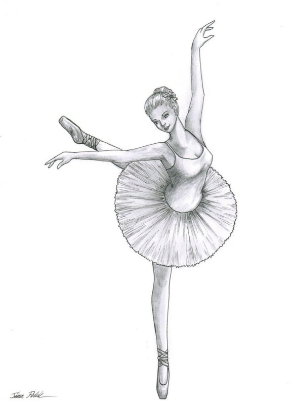 Балерина рисунок карандашом