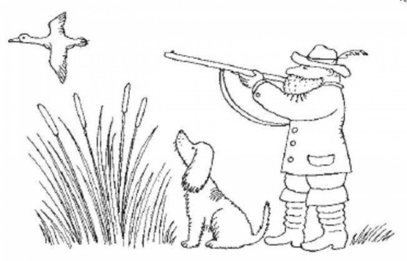 раскраска охотник