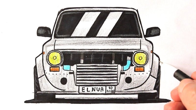 Рисунки для срисовки автомобили